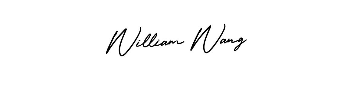 The best way (AmerikaSignatureDemo-Regular) to make a short signature is to pick only two or three words in your name. The name William Wang include a total of six letters. For converting this name. William Wang signature style 3 images and pictures png