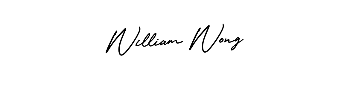 Design your own signature with our free online signature maker. With this signature software, you can create a handwritten (AmerikaSignatureDemo-Regular) signature for name William Wong. William Wong signature style 3 images and pictures png