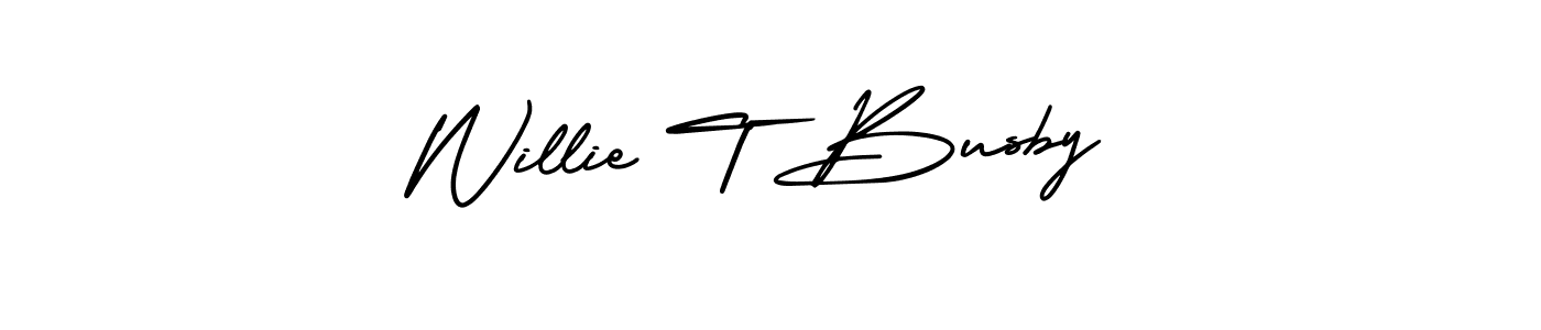 Design your own signature with our free online signature maker. With this signature software, you can create a handwritten (AmerikaSignatureDemo-Regular) signature for name Willie T Busby. Willie T Busby signature style 3 images and pictures png