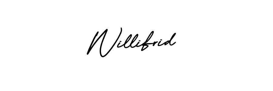 Make a beautiful signature design for name Willifrid. With this signature (AmerikaSignatureDemo-Regular) style, you can create a handwritten signature for free. Willifrid signature style 3 images and pictures png