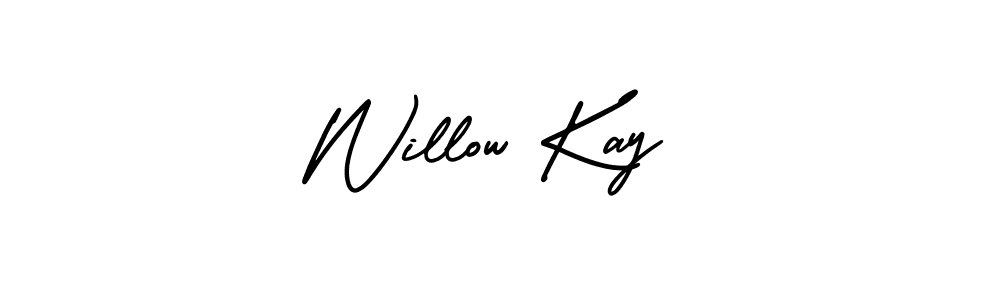 It looks lik you need a new signature style for name Willow Kay. Design unique handwritten (AmerikaSignatureDemo-Regular) signature with our free signature maker in just a few clicks. Willow Kay signature style 3 images and pictures png