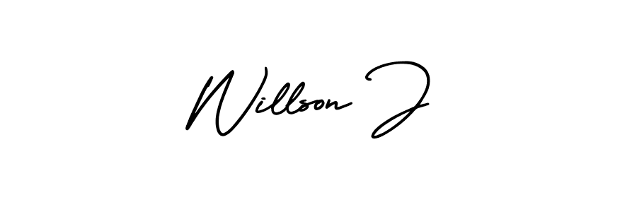 AmerikaSignatureDemo-Regular is a professional signature style that is perfect for those who want to add a touch of class to their signature. It is also a great choice for those who want to make their signature more unique. Get Willson J name to fancy signature for free. Willson J signature style 3 images and pictures png