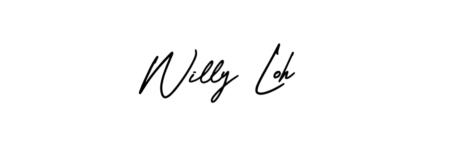 How to make Willy Loh name signature. Use AmerikaSignatureDemo-Regular style for creating short signs online. This is the latest handwritten sign. Willy Loh signature style 3 images and pictures png