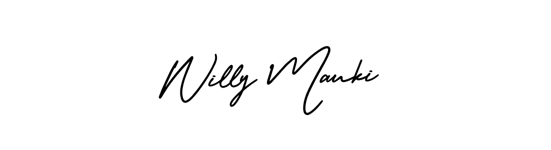 You should practise on your own different ways (AmerikaSignatureDemo-Regular) to write your name (Willy Mauki) in signature. don't let someone else do it for you. Willy Mauki signature style 3 images and pictures png