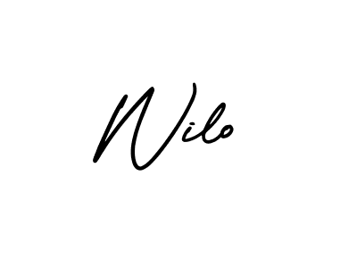 It looks lik you need a new signature style for name Wilo. Design unique handwritten (AmerikaSignatureDemo-Regular) signature with our free signature maker in just a few clicks. Wilo signature style 3 images and pictures png