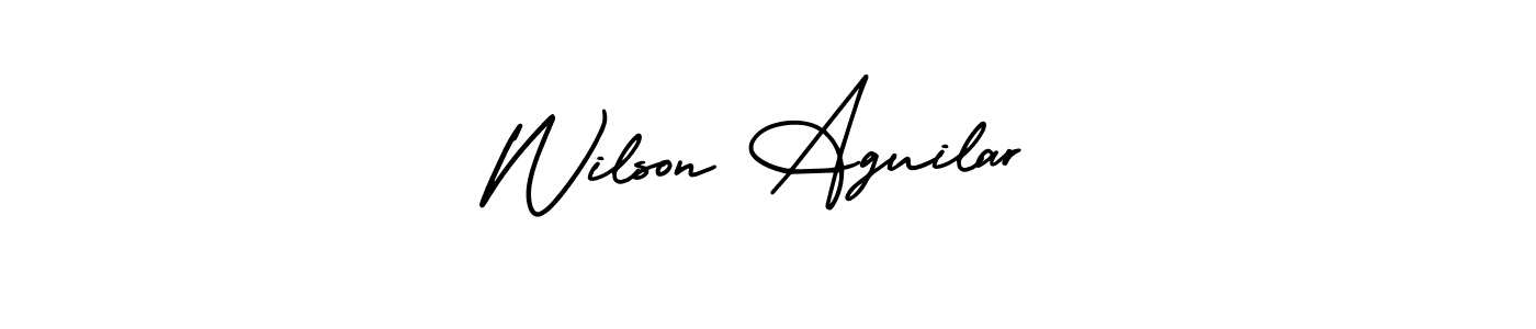 How to Draw Wilson Aguilar signature style? AmerikaSignatureDemo-Regular is a latest design signature styles for name Wilson Aguilar. Wilson Aguilar signature style 3 images and pictures png