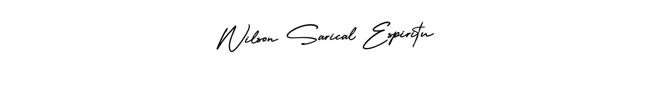 Check out images of Autograph of Wilson Sarical Espiritu name. Actor Wilson Sarical Espiritu Signature Style. AmerikaSignatureDemo-Regular is a professional sign style online. Wilson Sarical Espiritu signature style 3 images and pictures png