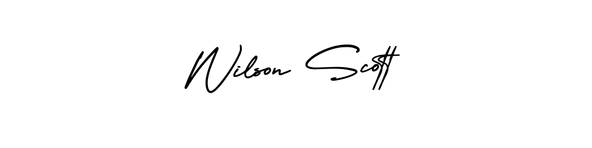 AmerikaSignatureDemo-Regular is a professional signature style that is perfect for those who want to add a touch of class to their signature. It is also a great choice for those who want to make their signature more unique. Get Wilson Scott name to fancy signature for free. Wilson Scott signature style 3 images and pictures png