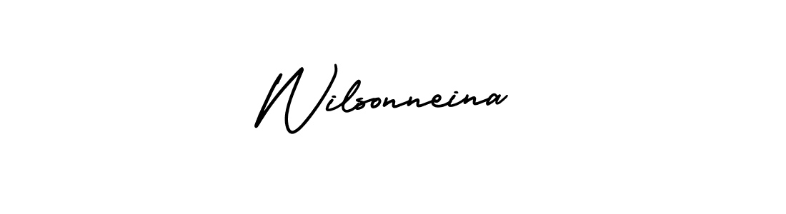Use a signature maker to create a handwritten signature online. With this signature software, you can design (AmerikaSignatureDemo-Regular) your own signature for name Wilsonneina. Wilsonneina signature style 3 images and pictures png