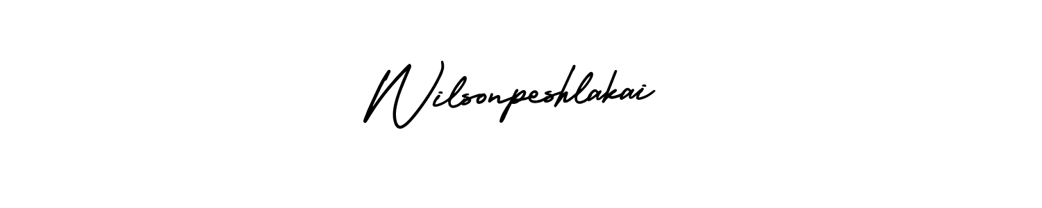 Design your own signature with our free online signature maker. With this signature software, you can create a handwritten (AmerikaSignatureDemo-Regular) signature for name Wilsonpeshlakai. Wilsonpeshlakai signature style 3 images and pictures png