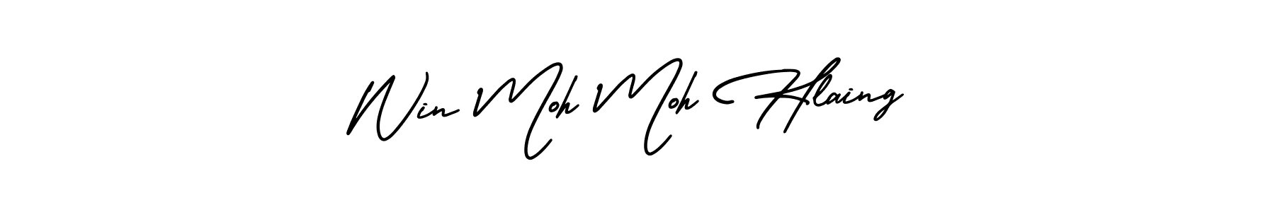 Make a beautiful signature design for name Win Moh Moh Hlaing. With this signature (AmerikaSignatureDemo-Regular) style, you can create a handwritten signature for free. Win Moh Moh Hlaing signature style 3 images and pictures png