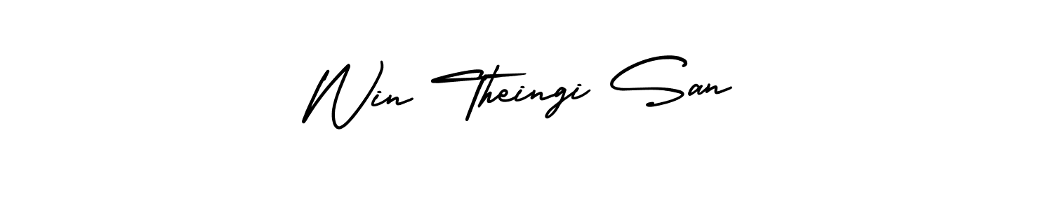 You can use this online signature creator to create a handwritten signature for the name Win Theingi San. This is the best online autograph maker. Win Theingi San signature style 3 images and pictures png