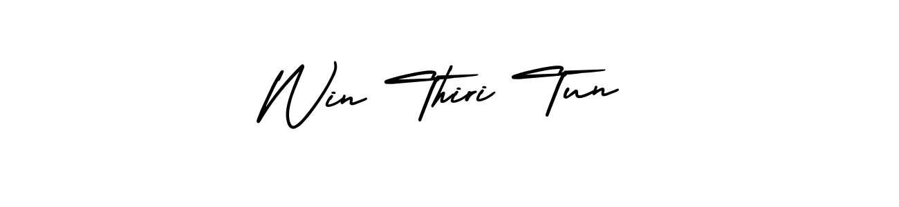 You should practise on your own different ways (AmerikaSignatureDemo-Regular) to write your name (Win Thiri Tun) in signature. don't let someone else do it for you. Win Thiri Tun signature style 3 images and pictures png