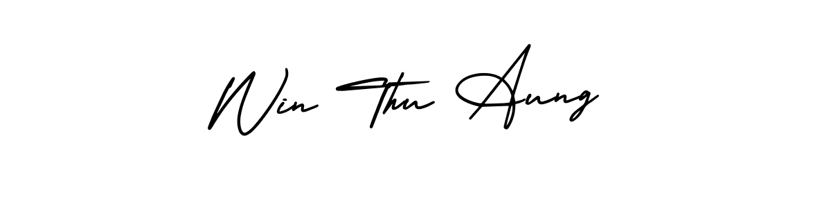 Also You can easily find your signature by using the search form. We will create Win Thu Aung name handwritten signature images for you free of cost using AmerikaSignatureDemo-Regular sign style. Win Thu Aung signature style 3 images and pictures png