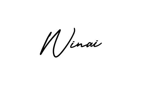 The best way (AmerikaSignatureDemo-Regular) to make a short signature is to pick only two or three words in your name. The name Winai include a total of six letters. For converting this name. Winai signature style 3 images and pictures png
