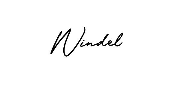 How to make Windel name signature. Use AmerikaSignatureDemo-Regular style for creating short signs online. This is the latest handwritten sign. Windel signature style 3 images and pictures png