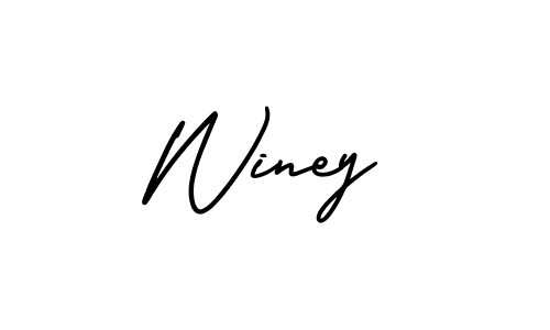 It looks lik you need a new signature style for name Winey. Design unique handwritten (AmerikaSignatureDemo-Regular) signature with our free signature maker in just a few clicks. Winey signature style 3 images and pictures png
