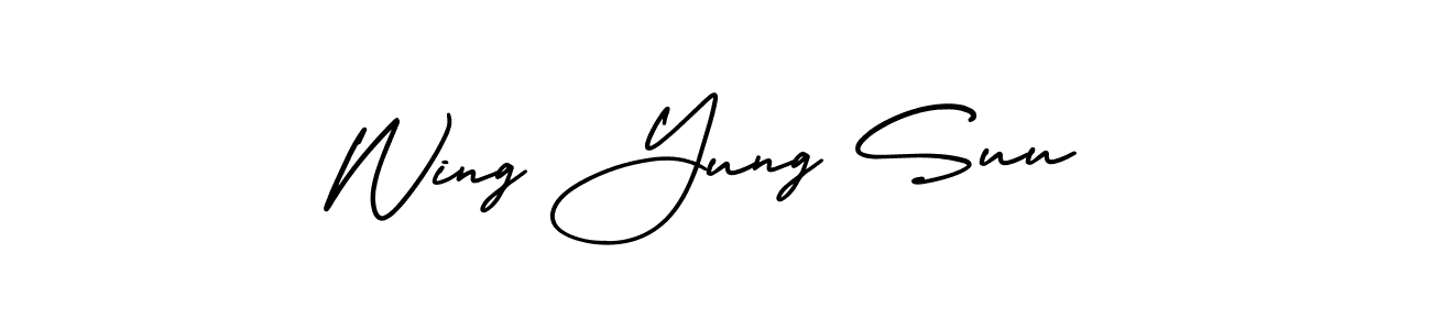 Wing Yung Suu stylish signature style. Best Handwritten Sign (AmerikaSignatureDemo-Regular) for my name. Handwritten Signature Collection Ideas for my name Wing Yung Suu. Wing Yung Suu signature style 3 images and pictures png