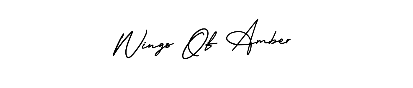 The best way (AmerikaSignatureDemo-Regular) to make a short signature is to pick only two or three words in your name. The name Wings Of Amber include a total of six letters. For converting this name. Wings Of Amber signature style 3 images and pictures png