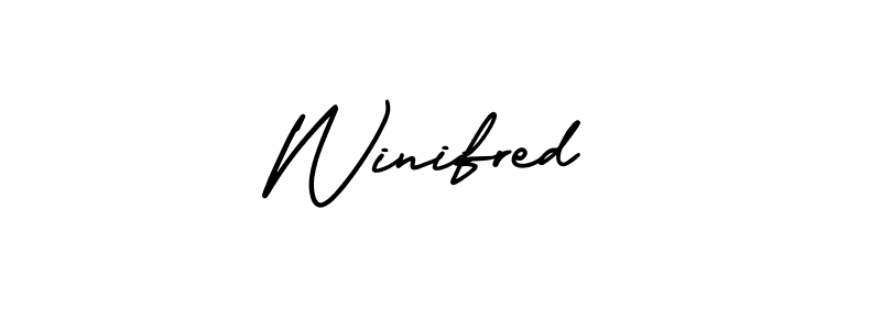 Make a beautiful signature design for name Winifred. With this signature (AmerikaSignatureDemo-Regular) style, you can create a handwritten signature for free. Winifred signature style 3 images and pictures png