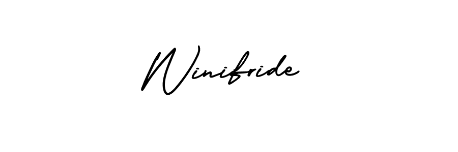 Winifride stylish signature style. Best Handwritten Sign (AmerikaSignatureDemo-Regular) for my name. Handwritten Signature Collection Ideas for my name Winifride. Winifride signature style 3 images and pictures png