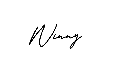 Use a signature maker to create a handwritten signature online. With this signature software, you can design (AmerikaSignatureDemo-Regular) your own signature for name Winny. Winny signature style 3 images and pictures png