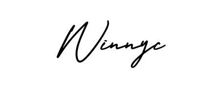 The AmerikaSignatureDemo-Regular font transforms the name Winnyc into an executive sign with sharp precision and distinguished character. Winnyc signature style 3 images and pictures png