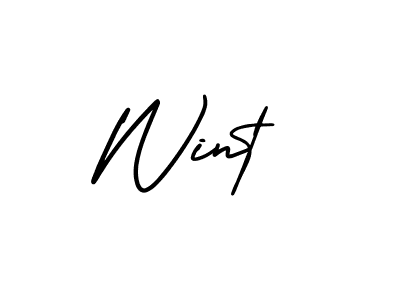 The best way (AmerikaSignatureDemo-Regular) to make a short signature is to pick only two or three words in your name. The name Wint include a total of six letters. For converting this name. Wint signature style 3 images and pictures png