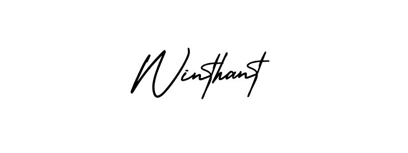 The best way (AmerikaSignatureDemo-Regular) to make a short signature is to pick only two or three words in your name. The name Winthant include a total of six letters. For converting this name. Winthant signature style 3 images and pictures png