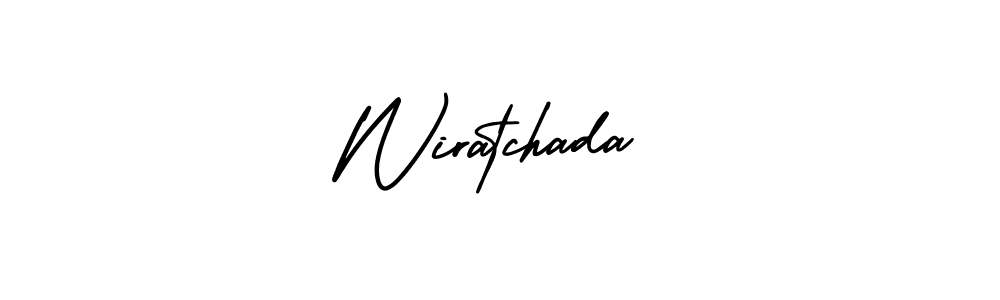 The best way (AmerikaSignatureDemo-Regular) to make a short signature is to pick only two or three words in your name. The name Wiratchada include a total of six letters. For converting this name. Wiratchada signature style 3 images and pictures png