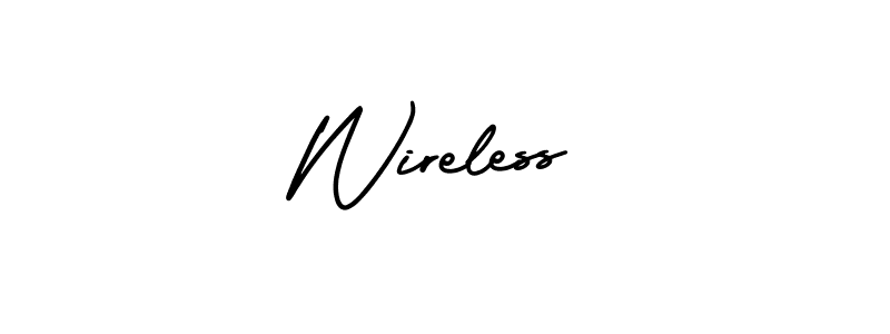 Wireless stylish signature style. Best Handwritten Sign (AmerikaSignatureDemo-Regular) for my name. Handwritten Signature Collection Ideas for my name Wireless. Wireless signature style 3 images and pictures png