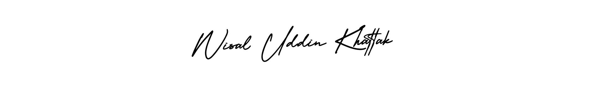 Create a beautiful signature design for name Wisal Uddin Khattak. With this signature (AmerikaSignatureDemo-Regular) fonts, you can make a handwritten signature for free. Wisal Uddin Khattak signature style 3 images and pictures png
