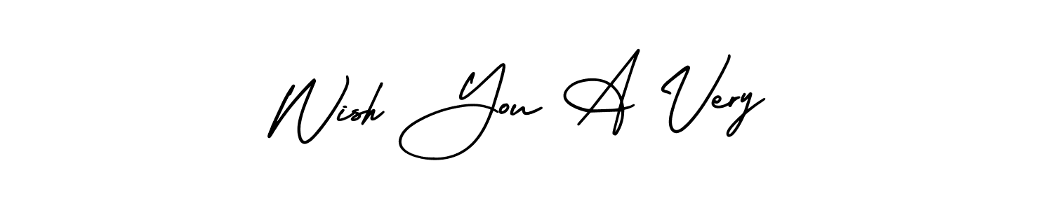 You should practise on your own different ways (AmerikaSignatureDemo-Regular) to write your name (Wish You A Very) in signature. don't let someone else do it for you. Wish You A Very signature style 3 images and pictures png