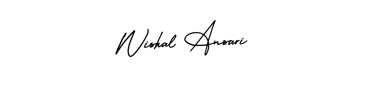 This is the best signature style for the Wishal Ansari name. Also you like these signature font (AmerikaSignatureDemo-Regular). Mix name signature. Wishal Ansari signature style 3 images and pictures png