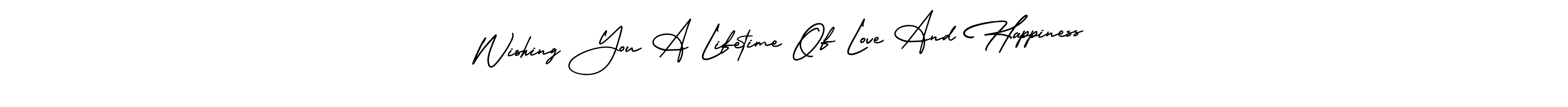 This is the best signature style for the Wishing You A Lifetime Of Love And Happiness name. Also you like these signature font (AmerikaSignatureDemo-Regular). Mix name signature. Wishing You A Lifetime Of Love And Happiness signature style 3 images and pictures png