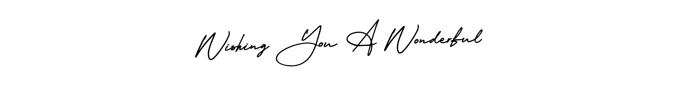 Use a signature maker to create a handwritten signature online. With this signature software, you can design (AmerikaSignatureDemo-Regular) your own signature for name Wishing You A Wonderful. Wishing You A Wonderful signature style 3 images and pictures png