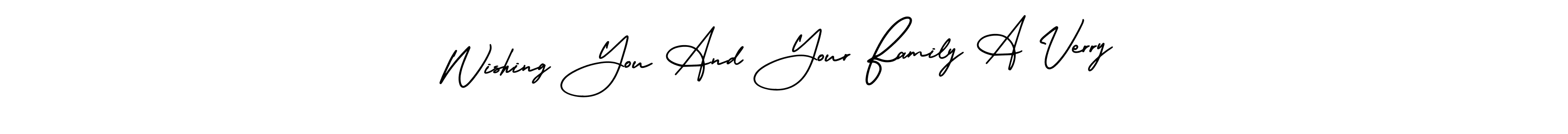 Also You can easily find your signature by using the search form. We will create Wishing You And Your Family A Verry name handwritten signature images for you free of cost using AmerikaSignatureDemo-Regular sign style. Wishing You And Your Family A Verry signature style 3 images and pictures png