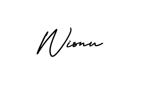 if you are searching for the best signature style for your name Wisnu. so please give up your signature search. here we have designed multiple signature styles  using AmerikaSignatureDemo-Regular. Wisnu signature style 3 images and pictures png