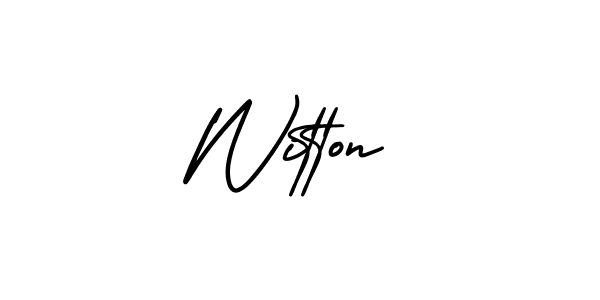 You should practise on your own different ways (AmerikaSignatureDemo-Regular) to write your name (Witton) in signature. don't let someone else do it for you. Witton signature style 3 images and pictures png