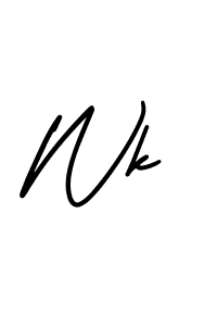 Wk stylish signature style. Best Handwritten Sign (AmerikaSignatureDemo-Regular) for my name. Handwritten Signature Collection Ideas for my name Wk. Wk signature style 3 images and pictures png