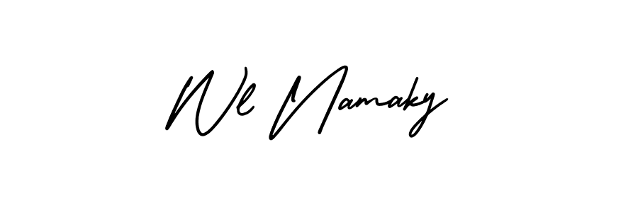 This is the best signature style for the Wl Namaky name. Also you like these signature font (AmerikaSignatureDemo-Regular). Mix name signature. Wl Namaky signature style 3 images and pictures png