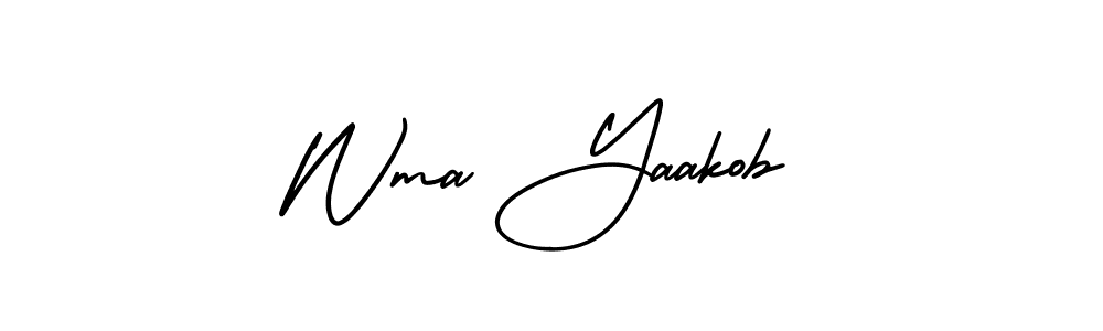 How to Draw Wma Yaakob signature style? AmerikaSignatureDemo-Regular is a latest design signature styles for name Wma Yaakob. Wma Yaakob signature style 3 images and pictures png