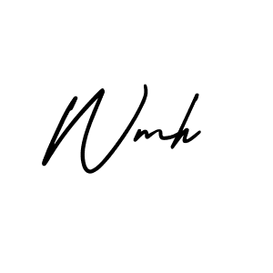 Wmh stylish signature style. Best Handwritten Sign (AmerikaSignatureDemo-Regular) for my name. Handwritten Signature Collection Ideas for my name Wmh. Wmh signature style 3 images and pictures png