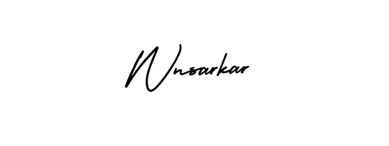 if you are searching for the best signature style for your name Wnsarkar. so please give up your signature search. here we have designed multiple signature styles  using AmerikaSignatureDemo-Regular. Wnsarkar signature style 3 images and pictures png