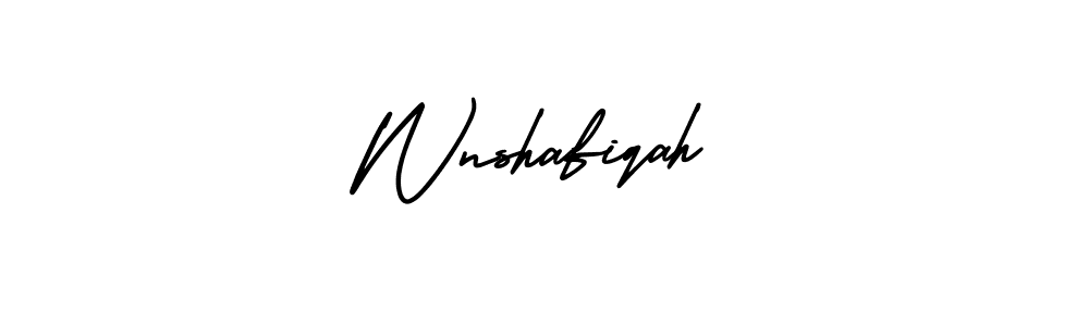 Create a beautiful signature design for name Wnshafiqah. With this signature (AmerikaSignatureDemo-Regular) fonts, you can make a handwritten signature for free. Wnshafiqah signature style 3 images and pictures png