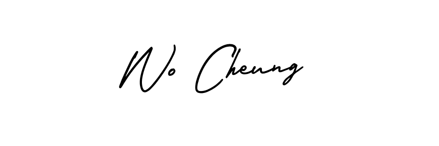 You should practise on your own different ways (AmerikaSignatureDemo-Regular) to write your name (Wo Cheung) in signature. don't let someone else do it for you. Wo Cheung signature style 3 images and pictures png