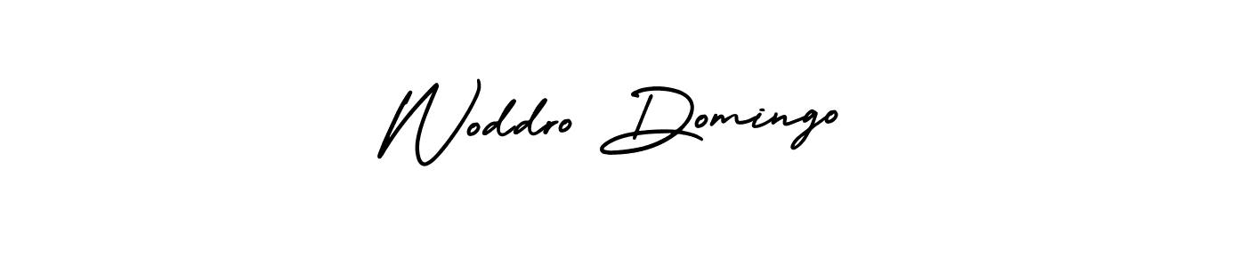 AmerikaSignatureDemo-Regular is a professional signature style that is perfect for those who want to add a touch of class to their signature. It is also a great choice for those who want to make their signature more unique. Get Woddro Domingo name to fancy signature for free. Woddro Domingo signature style 3 images and pictures png