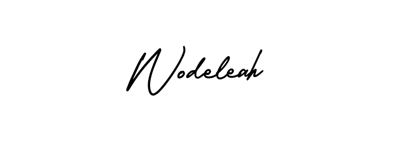 Wodeleah stylish signature style. Best Handwritten Sign (AmerikaSignatureDemo-Regular) for my name. Handwritten Signature Collection Ideas for my name Wodeleah. Wodeleah signature style 3 images and pictures png