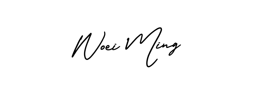 Also You can easily find your signature by using the search form. We will create Woei Ming name handwritten signature images for you free of cost using AmerikaSignatureDemo-Regular sign style. Woei Ming signature style 3 images and pictures png