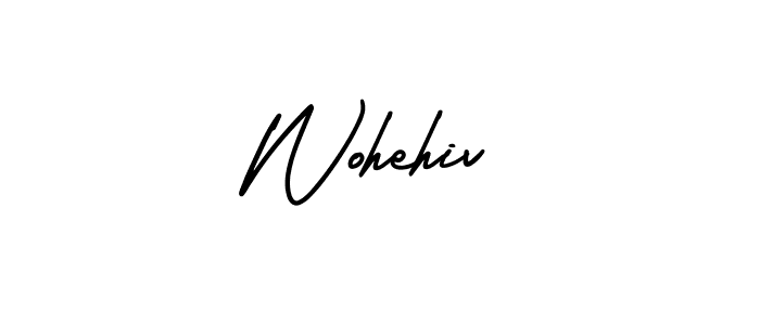 Design your own signature with our free online signature maker. With this signature software, you can create a handwritten (AmerikaSignatureDemo-Regular) signature for name Wohehiv. Wohehiv signature style 3 images and pictures png